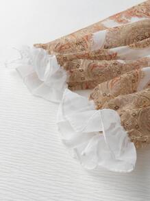 Boho 1pc Women Scroll Print Sun Protection Bohemian Shawl For Summer - White - View 4