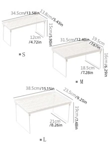 1 Giá Đựng Đồ Có Thể Gập Lại, PP Trắng Tự Dính Bàn Sắp Xếp Giá Đỡ Cho Hộ Gia Đình - trắng - Xem 7