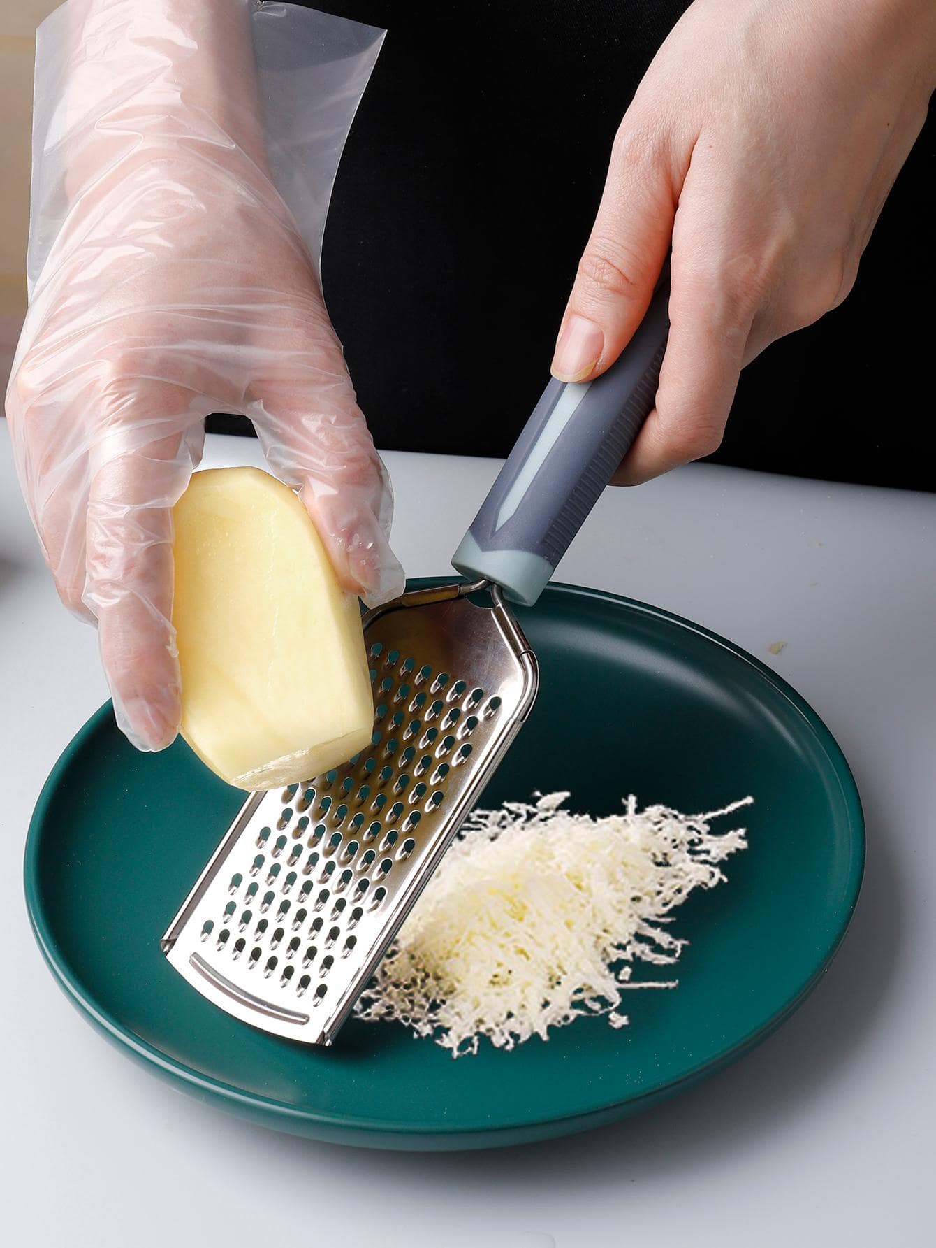 1pc Stainless Steel Grater, Modern Long Handle Grater For Kitchen - Multicolor - View 1