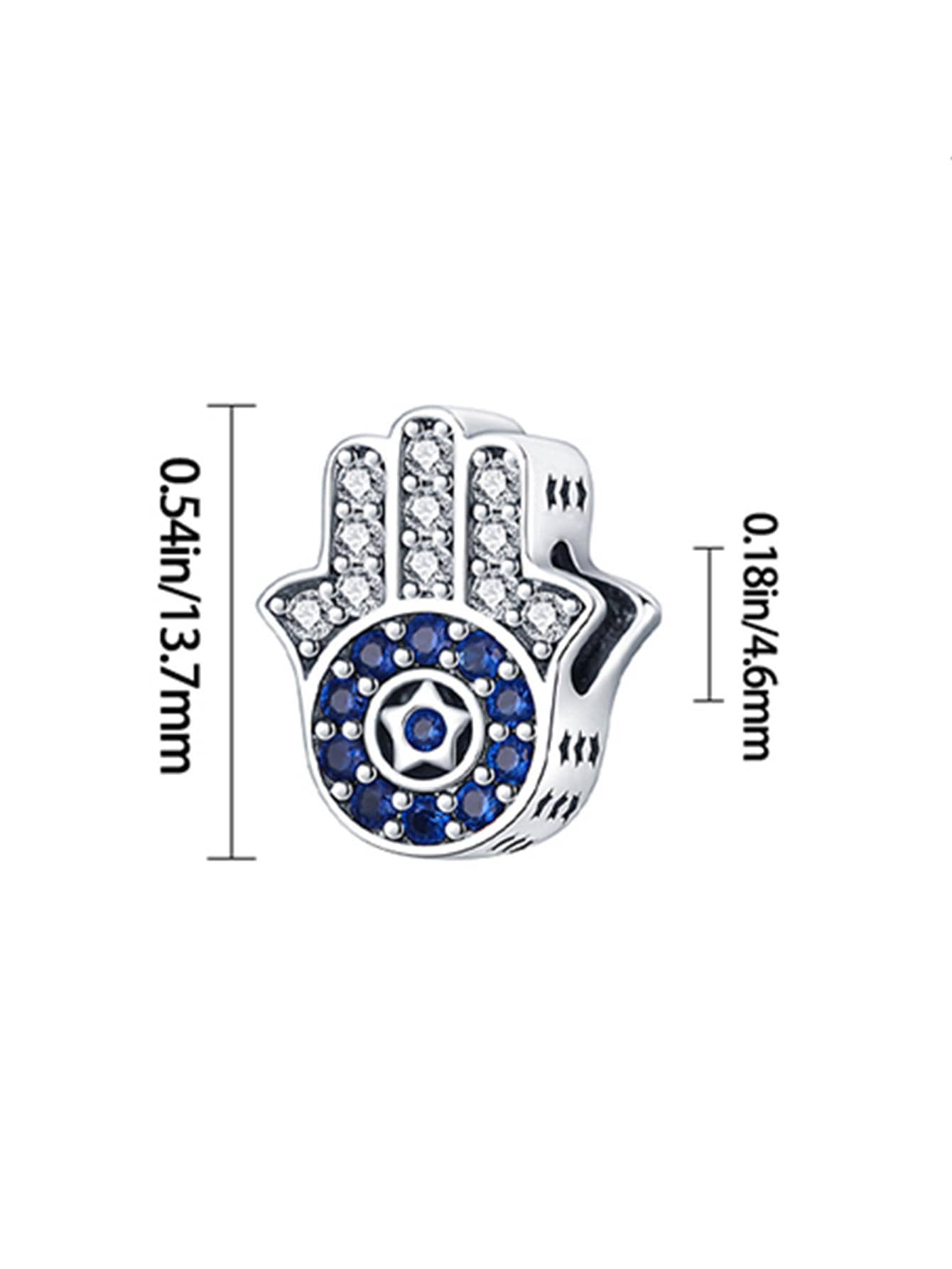 1 Đồng Thời Trang Đính Đá Cubic Zirconia Trang Trí Bàn Tay Hamsa Thiết Kế Tự Làm Mặt Dây Chuyền Nữ Cho Tự Làm Trang Sức Làm - Màu be - Xem 1