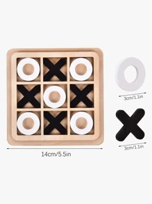 1 pieza Juguete de madera forma cuadrada de madera cuadrado - Blanco y Negro - Ver 3