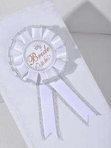 1pc Bridal Shower Party Badge, Simple Letter Graphic Fabric Party Badge For Wedding - Multicolor - View 6