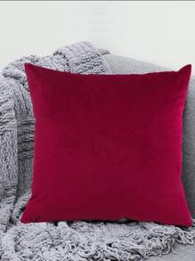 Solid Cushion Cover Without Filler, Simple Red Fabric Decorative Cushion Cover For Bed, Sofa - Burgundy - View 1
