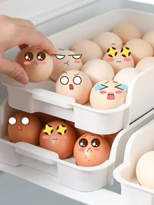 1入組素色雞蛋收納白色塑膠雞蛋盒