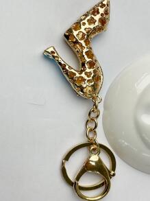 1 Pieza Llavero De Zapato De Cristal Chapado En Oro, Accesorio De Llavero De Regalo De Festival Para Amigos - Dorado - Ver 6