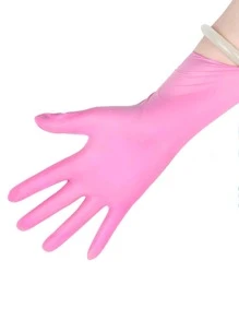 50 chiếc Găng tay gia dụng trơn, Găng tay dùng một lần chống trượt chống nước đơn giản cho hộ gia đình - Hồng - Xem 7