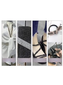 1卷水钻设计织带饰边 - 金色 - 查看 3