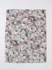 Pañuelo con estampado de dibujo de gasa - Multicolor - Ver 2