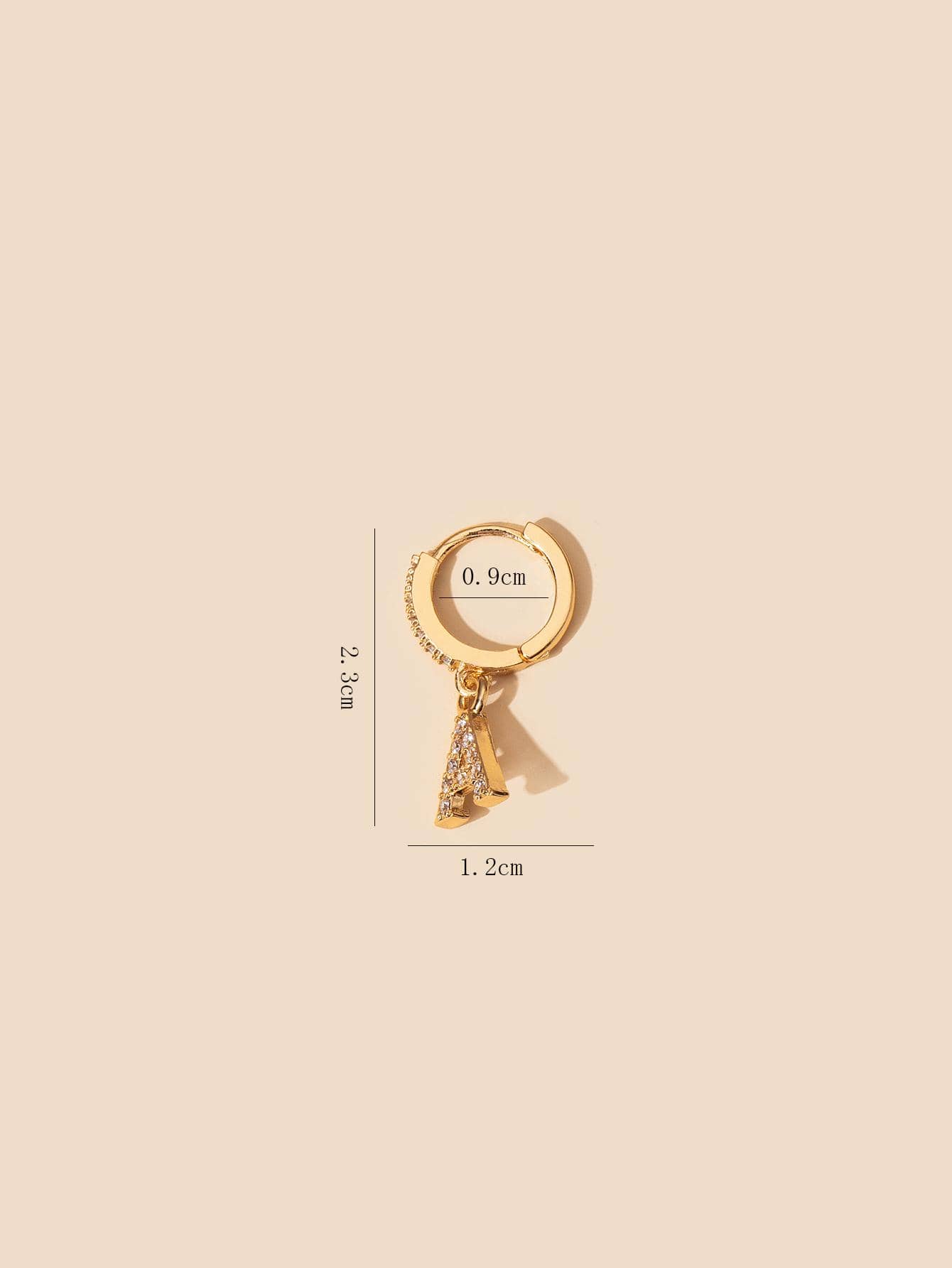 1pc Luxury Copper Alloy Cubic Zirconia Decor Letter Design Drop Earring For Women For Daily Life Copper Jewelry