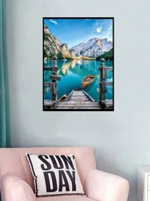 風景印刷DIY鑽石無框畫PMMA彩色DIY鑽石畫套裝適合DIY - 彩色 - 查看 4