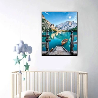 風景印刷DIY鑽石無框畫PMMA彩色DIY鑽石畫套裝適合DIY