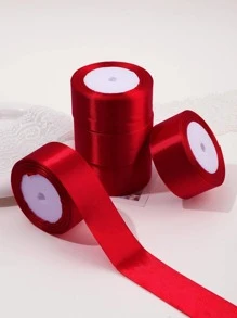 5卷素色禮品包裝帶簡單素色滌綸禮品膠帶適用於婚禮、派對 - 酒紅色 - 查看 13