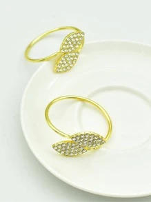 6入組水鑽葉子餐巾圈