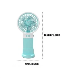 1pc Portable Mini Fan, Modern PP Handheld Fan For Office - Pink - View 3