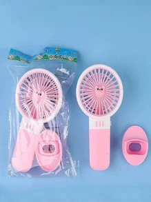 1pc Portable Mini Fan, Modern PP Handheld Fan For Office - Pink - View 5