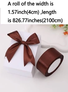 5 cuộn ruy băng gói quà trơn, dải vải polyester màu nâu hiện đại cho bữa tiệc - Cà phê nâu - Xem 5