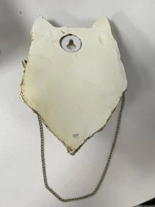 1入組仿真狼頭設計壁掛白色樹脂掛飾用於家居裝飾 - 白色 - 查看 2