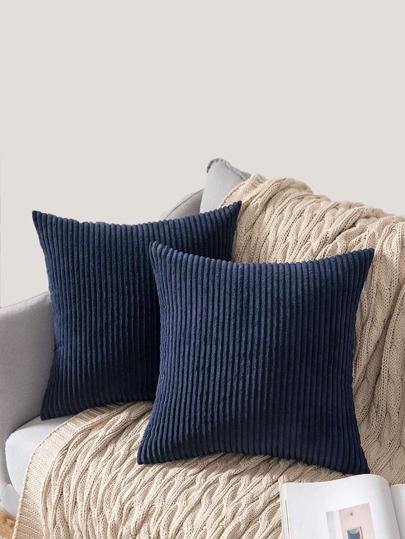 1pc Solid Color Cushion Cover Without Filler, Modern Woven Fabric Throw Pillow Cover For Household