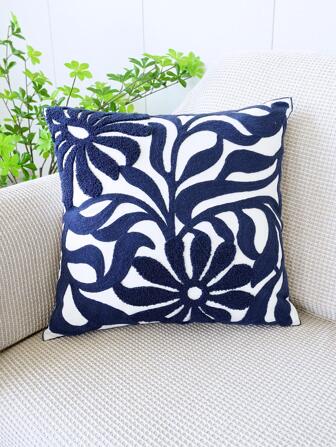 1 st kuddfodral med blommönster utan fyllmedel, modernt kuddfodral i canvas för hushåll