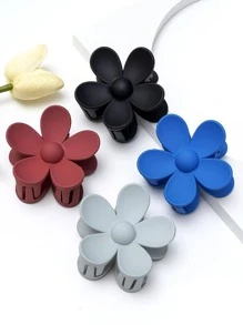 4入組女士花朵設計時尚髮爪適用於頭髮裝飾用品 - 彩色 - 查看 1