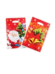 30pcs Cartoon Candy Gift Bags, Glossy Film Christmas Party Favor Bags - Red - View 3