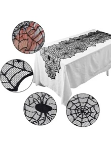 1 Máy Tính Màu Đen Mạng Nhện Bàn Chạy/Khăn Trải Bàn Cho Tiệc Kinh Dị Halloween, Bàn Ăn, Trang Trí Lò Sưởi - màu đen - Xem 7