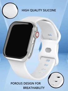 2入組男士女士粉色和白色休閒矽膠錶帶兼容智能手錶 - 彩色 - 查看 5