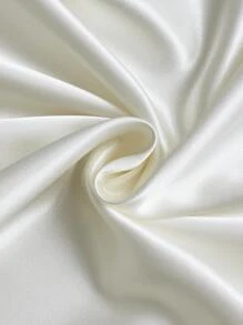 1pc Solid Color Fitted Sheet, Minimalist Fabric Fitted Sheet For Home - Beige - View 5