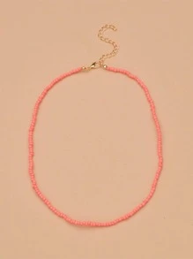 1 vòng cổ đính cườm thời trang cho nữ để trang trí hàng ngày - Hồng - Xem 4