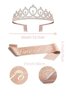 5pcs Letter Decor Party Headband & Sash Set - Multicolor - View 3