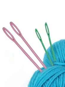 6Pcs Plastic Needles Crochet Hooks Wool Yarn Needle Children DIY Sweater Weaving Tools Accessory - Multicolor - View 3