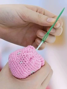 6Pcs Plastic Needles Crochet Hooks Wool Yarn Needle Children DIY Sweater Weaving Tools Accessory - Multicolor - View 2