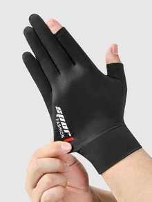 1 par Guantes seda de hielo protección solar anti deslizante pesca deportivo - Negro - Ver 3