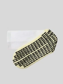 Sports Outdoor 1pair Striped Anti-Slip Cycling Sports Socks - White - View 2