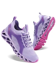 APRILSPRING Womens Running Shoes Lightweight Walking Athletics Breathable Tennis Sneakers - 紫羅蘭色 - 查看 2