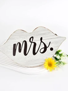 1pc Wooden Wall Hanging, Modern Letter Graphic Hanging Decoration For Home - White - View 2