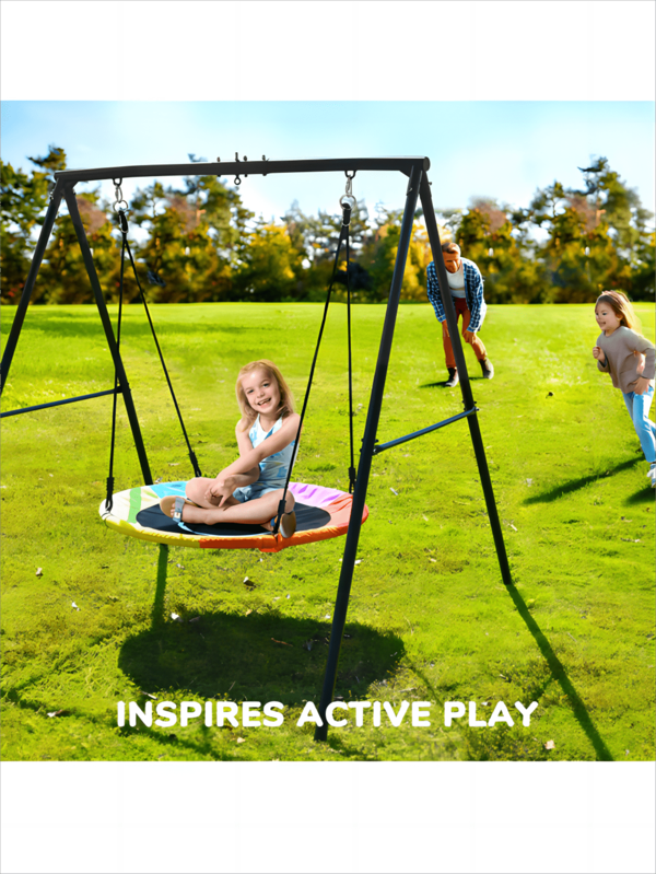 Trekassy 440lbs Swing Set with 40 Inch Saucer Tree Swing, Swivel