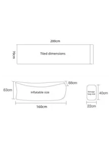 1pc Creative Yellow Portable Inflatable Sofa, Multifunction Soft Sofa For Outdoor - Yellow - View 4