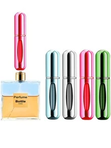 1入組便攜5ML塑膠香水現代可重複使用香水瓶適合旅行 - 玫紅色 - 查看 2