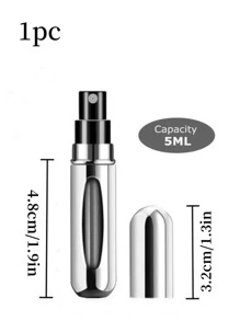 1 件便携式 5ml 塑料香水瓶，现代可重复使用香水瓶，适合旅行、客厅、家居卧室、浴室、家居装饰、旅行用品、婚礼、派对、生日、送给男士、妈妈、爸爸、朋友的礼物、新年、配饰、有趣的礼物 - 銀色 - 查看 3