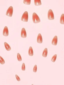 24pcs Almond Shaped Blush Stickers For Summer Makeup, Comes With 1 Blending Bar And 1 Jelly Glue Press On Nails Nail Supplies - Multicolor - View 6