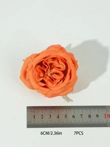 7入組/套塑料人造花頭DIY現代仿真花頭 - 橘色 - 查看 4