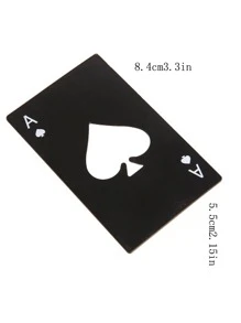 1 Dụng Cụ Mở Nút Chai Bằng Thép Không Gỉ, Dụng Cụ Mở Nắp Chai Thiết Kế Thẻ Chơi Sáng Tạo Cho Gia Đình - màu đen - Xem 3