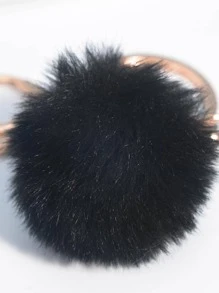 小絨球和字母墜飾鑰匙圈 - 彩色 - 查看 3