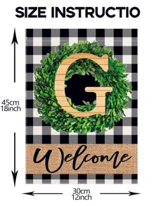1pc Letter Graphic Garden Flag, Modern Polyester Flag For Outdoor