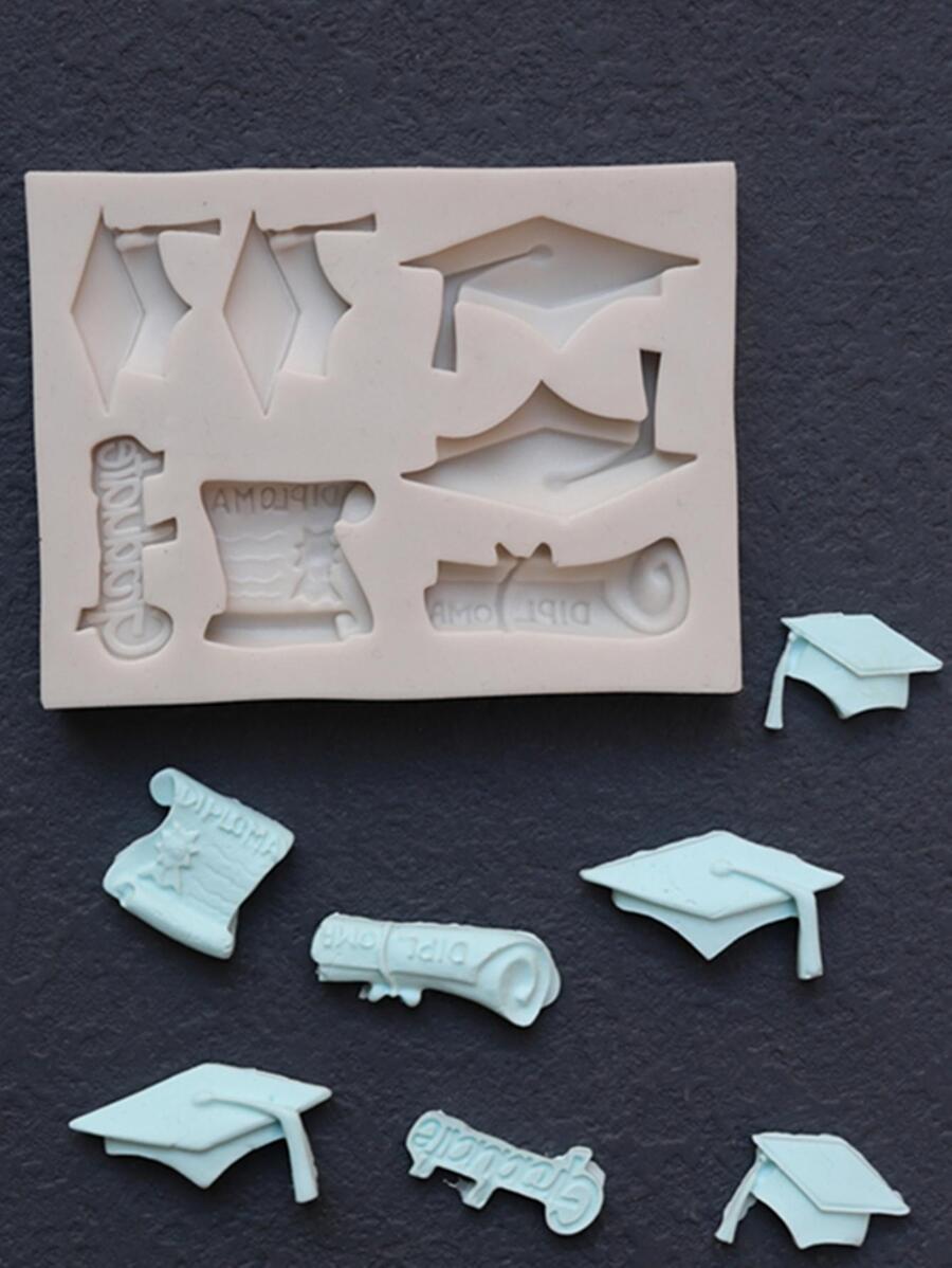 1pc Random Graduation Hat Design DIY Silicone Mold - Multicolor - View 1