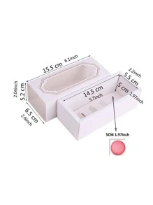 1pc 4 Grids Macaron Packaging Box, Clear Paper Cake Box For Baking