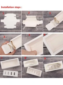 1pc 4 Grids Macaron Packaging Box, Clear Paper Cake Box For Baking