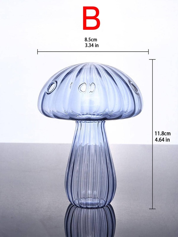 1 pc Creative and cute Mushroom Vase Mushroom Shaped Bud Glass Vase