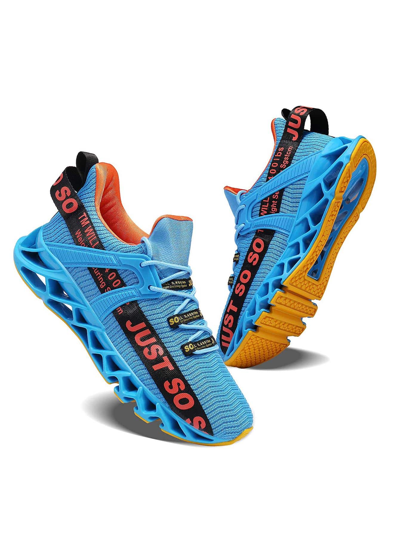 New Men's Fashion Walking Shoes Running Fashion Anti Slip Sports Shoes - 寶藍色 - 查看 1